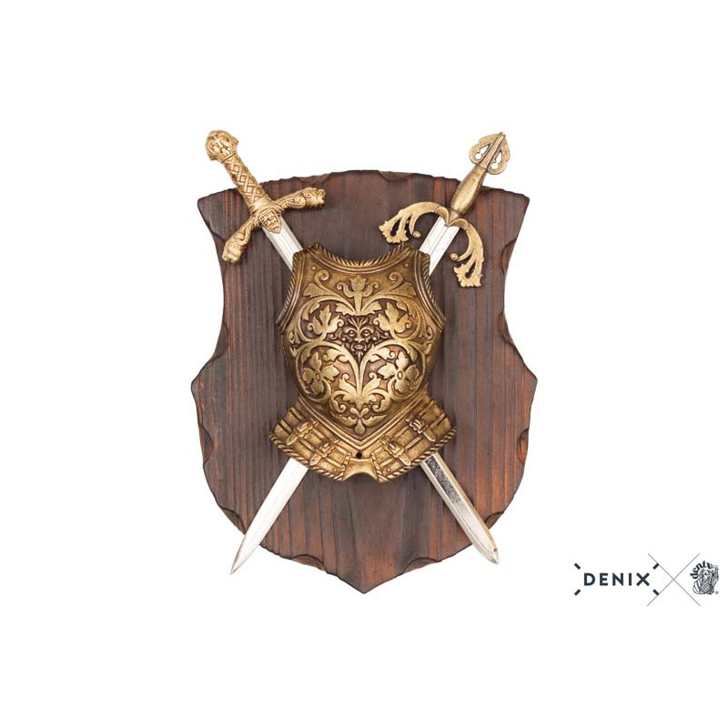 foto Erb se zbroj� zdoben� 2 me�i, 22 cm